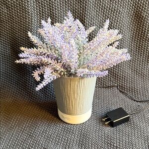 Lavender Faux Plant Oil diffuser in Gray Pot